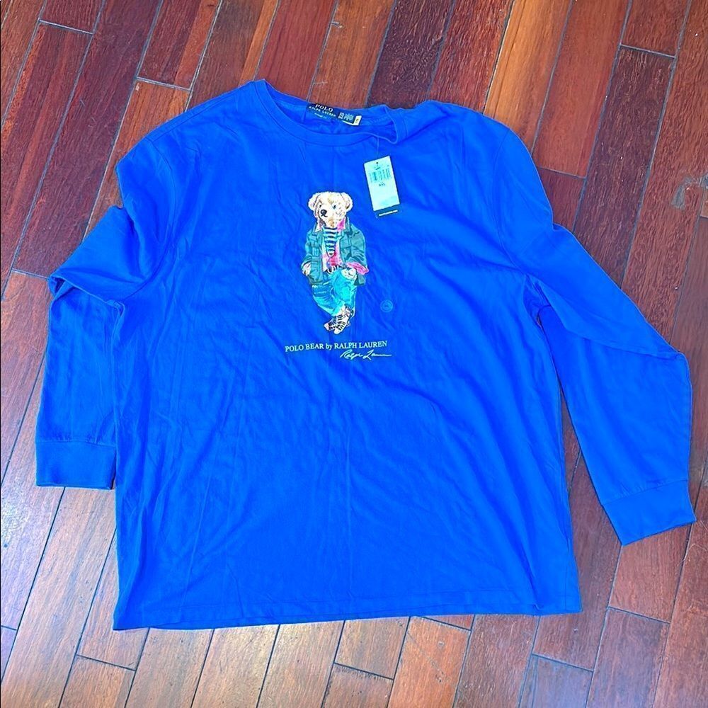 Polo by Ralph Lauren Blue Long Sleeve Tee with Graphic Design